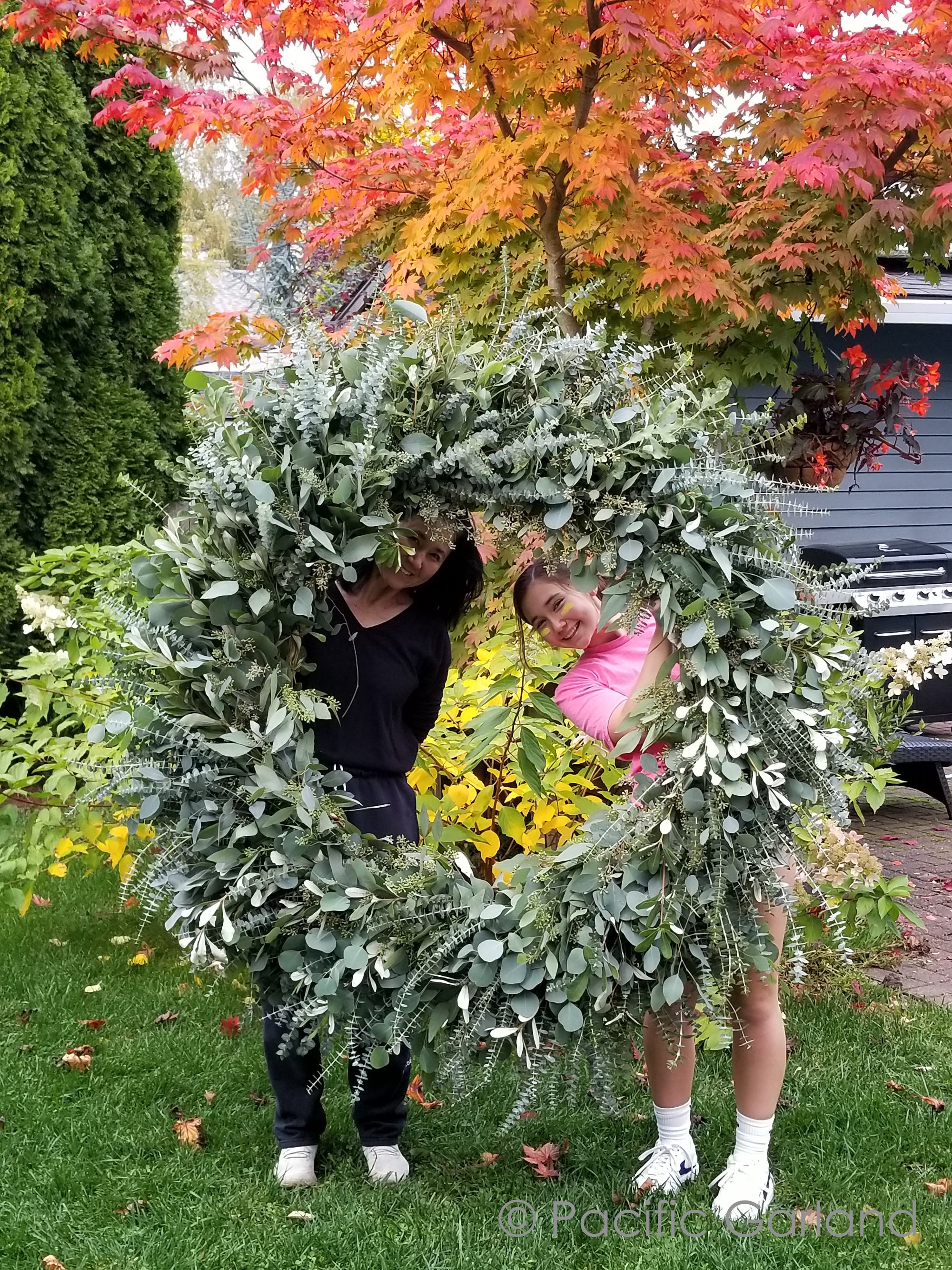 Moon Gate garland used on a floral hoop