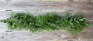 Fresh Ruscus Rave! 'Signature Series' Garland showing both ends