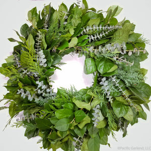 Beautiful EverRing Wreath with Salal, Port Orford Cedar and Baby Blue Eucalyptus