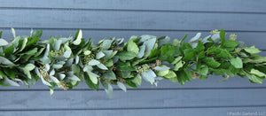 Beautiful Salal and Seeded Eucalyptus Garland on a Shed