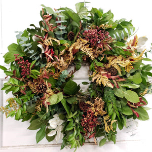 stunning everlasting wreath with pepperberry