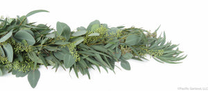 Fresh Designers Choice Three Item Garland with Seeded, Silver Dollar and Willow Eucalyptus and Finished End