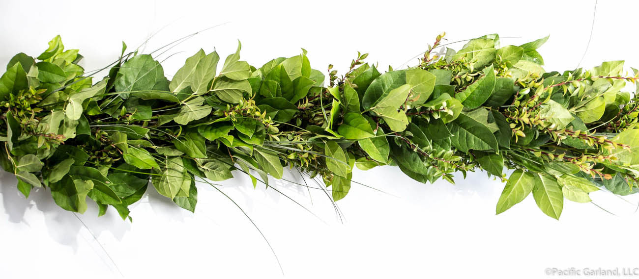 Fresh Salal, Green Huck and Bear Grass Three Item Garland