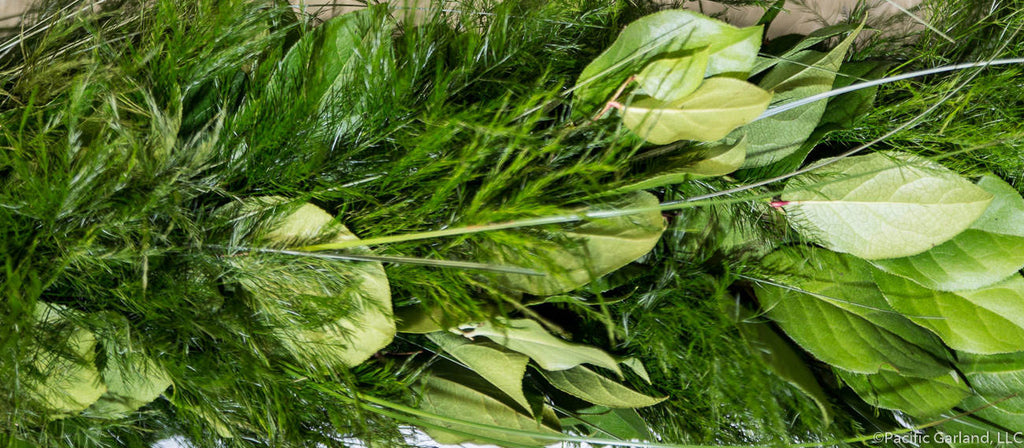 58 Artificial Fern and Gum Tree Garland, Fern Garland, Greenery Table  Runner, Green Wedding Runner, Woodland Nursery Garland 